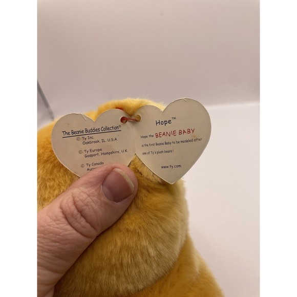 Ty Beanie Buddy 10” HOPE The Praying Beanie Baby Bear Stuffed Animal Plush P9 - Picture 8 of 9